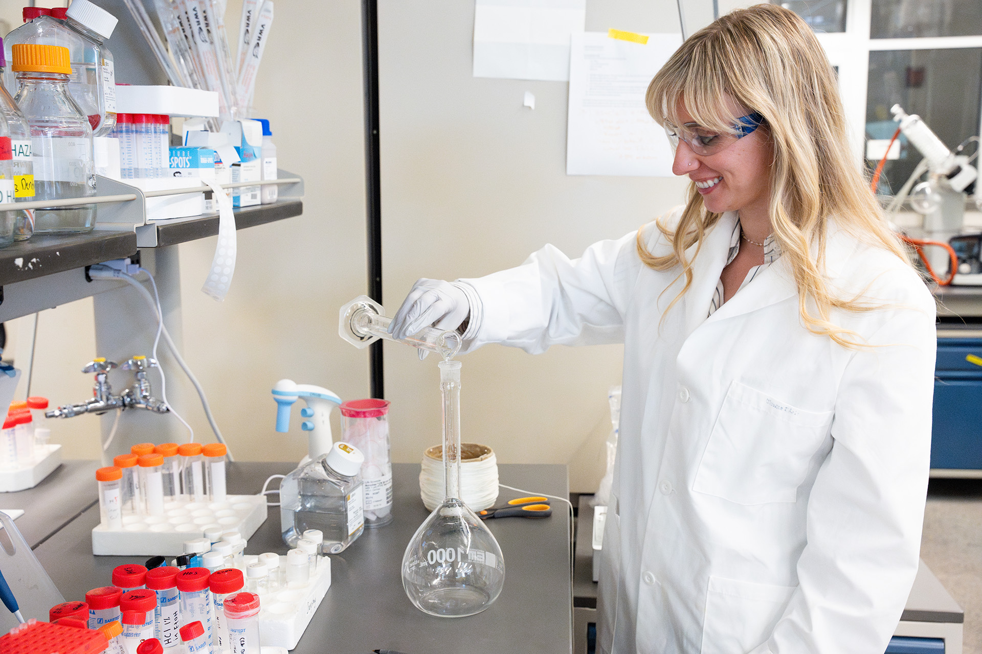 photo: Dr. Olivia Lanier working in her lab